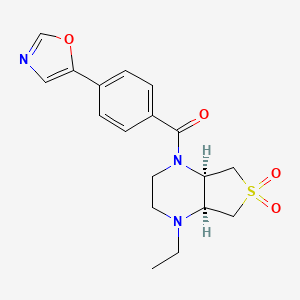 (4aR*,7aS*)-1-ethyl-4-[4-(1,3-oxazol-5-yl)benzoyl]octahydrothieno[3,4-b]pyrazine 6,6-dioxide