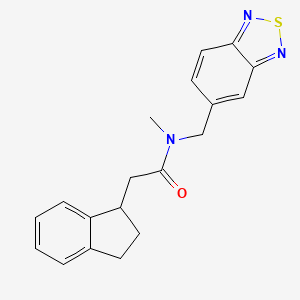 molecular formula C19H19N3OS B5634750 N-(2,1,3-benzothiadiazol-5-ylmethyl)-2-(2,3-dihydro-1H-inden-1-yl)-N-methylacetamide 