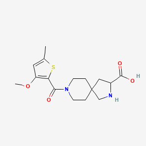 molecular formula C16H22N2O4S B5634755 8-[(3-methoxy-5-methyl-2-thienyl)carbonyl]-2,8-diazaspiro[4.5]decane-3-carboxylic acid 