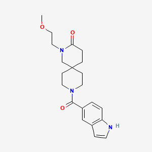 molecular formula C21H27N3O3 B5634770 9-(1H-indol-5-ylcarbonyl)-2-(2-methoxyethyl)-2,9-diazaspiro[5.5]undecan-3-one 