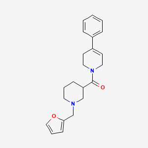 molecular formula C22H26N2O2 B5634777 1-{[1-(2-furylmethyl)-3-piperidinyl]carbonyl}-4-phenyl-1,2,3,6-tetrahydropyridine 