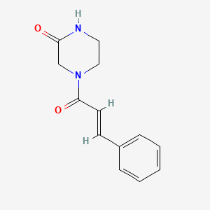 molecular formula C13H14N2O2 B5634781 4-cinnamoyl-2-piperazinone 