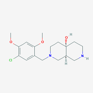 molecular formula C17H25ClN2O3 B5634785 rel-(4aS,8aS)-2-(5-chloro-2,4-dimethoxybenzyl)octahydro-2,7-naphthyridin-4a(2H)-ol dihydrochloride 