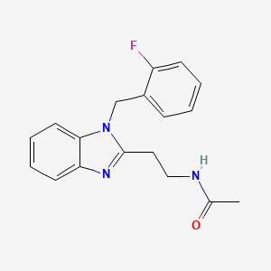 molecular formula C18H18FN3O B5634802 N-{2-[1-(2-fluorobenzyl)-1H-benzimidazol-2-yl]ethyl}acetamide 