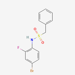 molecular formula C13H11BrFNO2S B5634807 N-(4-bromo-2-fluorophenyl)-1-phenylmethanesulfonamide 