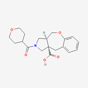 molecular formula C19H23NO5 B5634818 (3aS*,10aS*)-2-(tetrahydro-2H-pyran-4-ylcarbonyl)-2,3,3a,4-tetrahydro-1H-[1]benzoxepino[3,4-c]pyrrole-10a(10H)-carboxylic acid 