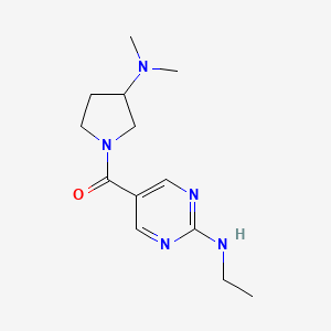 molecular formula C13H21N5O B5634835 5-{[3-(dimethylamino)-1-pyrrolidinyl]carbonyl}-N-ethyl-2-pyrimidinamine 