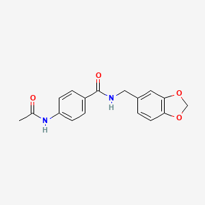 4-(acetylamino)-N-(1,3-benzodioxol-5-ylmethyl)benzamide