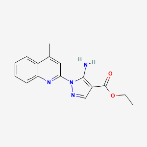 molecular formula C16H16N4O2 B5634852 ethyl 5-amino-1-(4-methyl-2-quinolinyl)-1H-pyrazole-4-carboxylate 