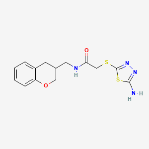 molecular formula C14H16N4O2S2 B5634864 2-[(5-amino-1,3,4-thiadiazol-2-yl)thio]-N-(3,4-dihydro-2H-chromen-3-ylmethyl)acetamide 
