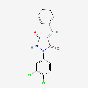 molecular formula C16H10Cl2N2O2 B5634902 4-benzylidene-1-(3,4-dichlorophenyl)-3,5-pyrazolidinedione 