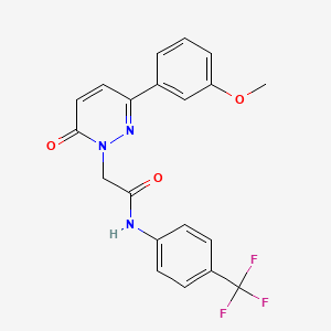 molecular formula C20H16F3N3O3 B5634916 2-[3-(3-methoxyphenyl)-6-oxo-1(6H)-pyridazinyl]-N-[4-(trifluoromethyl)phenyl]acetamide 