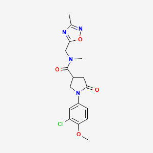 1-(3-chloro-4-methoxyphenyl)-N-methyl-N-[(3-methyl-1,2,4-oxadiazol-5-yl)methyl]-5-oxo-3-pyrrolidinecarboxamide