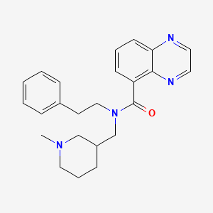 molecular formula C24H28N4O B5634952 N-[(1-methylpiperidin-3-yl)methyl]-N-(2-phenylethyl)quinoxaline-5-carboxamide 
