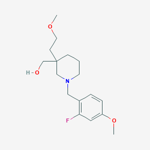 molecular formula C17H26FNO3 B5635010 [1-(2-fluoro-4-methoxybenzyl)-3-(2-methoxyethyl)-3-piperidinyl]methanol 