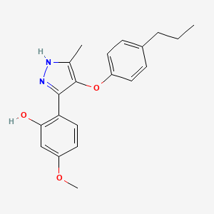 molecular formula C20H22N2O3 B5635014 5-methoxy-2-[5-methyl-4-(4-propylphenoxy)-1H-pyrazol-3-yl]phenol 