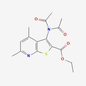 molecular formula C16H18N2O4S B5635083 ethyl 3-(diacetylamino)-4,6-dimethylthieno[2,3-b]pyridine-2-carboxylate 