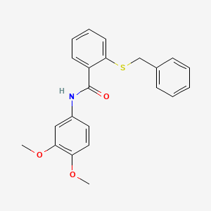 molecular formula C22H21NO3S B5635090 2-(benzylthio)-N-(3,4-dimethoxyphenyl)benzamide 