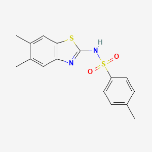 molecular formula C16H16N2O2S2 B5635104 N-(5,6-dimethyl-1,3-benzothiazol-2-yl)-4-methylbenzenesulfonamide 