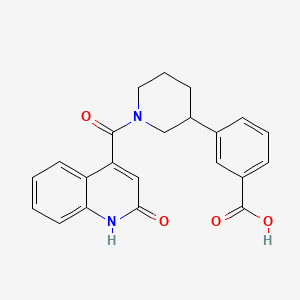 3-{1-[(2-oxo-1,2-dihydroquinolin-4-yl)carbonyl]piperidin-3-yl}benzoic acid