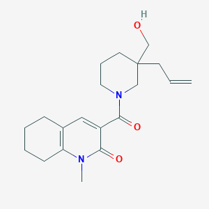 molecular formula C20H28N2O3 B5635129 3-{[3-allyl-3-(hydroxymethyl)-1-piperidinyl]carbonyl}-1-methyl-5,6,7,8-tetrahydro-2(1H)-quinolinone 