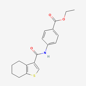 molecular formula C18H19NO3S B5635139 ethyl 4-[(4,5,6,7-tetrahydro-1-benzothien-3-ylcarbonyl)amino]benzoate 