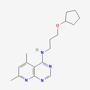molecular formula C17H24N4O B5635183 N-[3-(cyclopentyloxy)propyl]-5,7-dimethylpyrido[2,3-d]pyrimidin-4-amine 