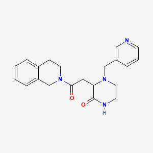 molecular formula C21H24N4O2 B5635233 3-[2-(3,4-dihydro-2(1H)-isoquinolinyl)-2-oxoethyl]-4-(3-pyridinylmethyl)-2-piperazinone 