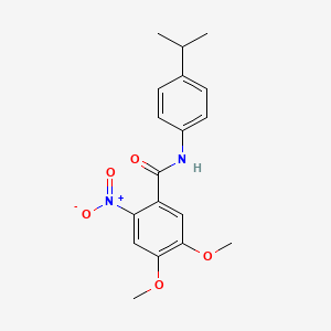 molecular formula C18H20N2O5 B5635276 N-(4-isopropylphenyl)-4,5-dimethoxy-2-nitrobenzamide 