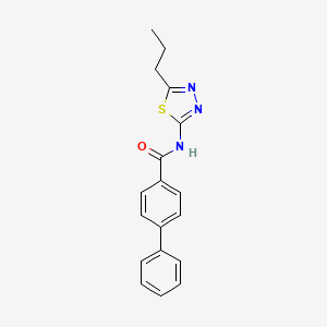 molecular formula C18H17N3OS B5635286 N-(5-propyl-1,3,4-thiadiazol-2-yl)-4-biphenylcarboxamide 
