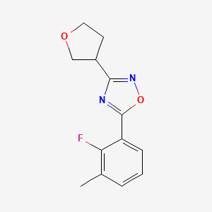 molecular formula C13H13FN2O2 B5635291 5-(2-fluoro-3-methylphenyl)-3-(tetrahydrofuran-3-yl)-1,2,4-oxadiazole 