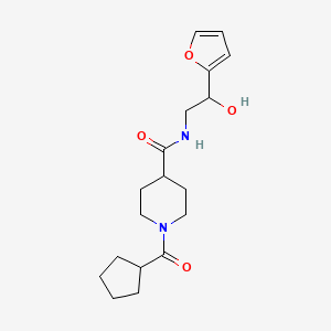 molecular formula C18H26N2O4 B5635314 1-(cyclopentylcarbonyl)-N-[2-(2-furyl)-2-hydroxyethyl]-4-piperidinecarboxamide 