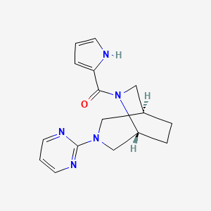molecular formula C16H19N5O B5635330 (1S*,5R*)-3-(2-pyrimidinyl)-6-(1H-pyrrol-2-ylcarbonyl)-3,6-diazabicyclo[3.2.2]nonane 