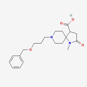 molecular formula C20H28N2O4 B5635338 8-[3-(benzyloxy)propyl]-1-methyl-2-oxo-1,8-diazaspiro[4.5]decane-4-carboxylic acid 