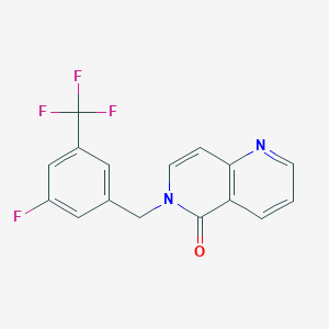molecular formula C16H10F4N2O B5635345 6-[3-fluoro-5-(trifluoromethyl)benzyl]-1,6-naphthyridin-5(6H)-one 