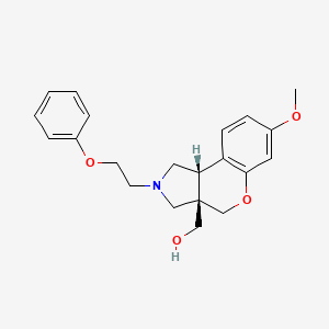 molecular formula C21H25NO4 B5635354 [(3aS*,9bS*)-7-methoxy-2-(2-phenoxyethyl)-1,2,3,9b-tetrahydrochromeno[3,4-c]pyrrol-3a(4H)-yl]methanol 