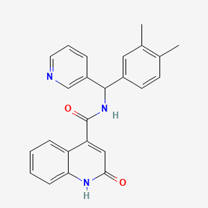 molecular formula C24H21N3O2 B5635361 N-[(3,4-dimethylphenyl)(3-pyridinyl)methyl]-2-oxo-1,2-dihydro-4-quinolinecarboxamide 