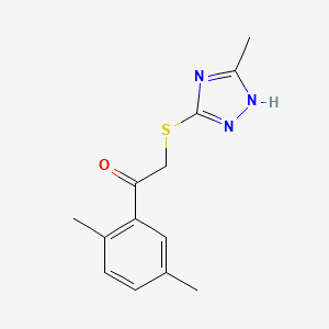 molecular formula C13H15N3OS B5635376 1-(2,5-dimethylphenyl)-2-[(5-methyl-4H-1,2,4-triazol-3-yl)thio]ethanone 