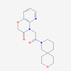 molecular formula C18H23N3O4 B5635384 4-[2-(9-oxa-2-azaspiro[5.5]undec-2-yl)-2-oxoethyl]-2H-pyrido[3,2-b][1,4]oxazin-3(4H)-one 