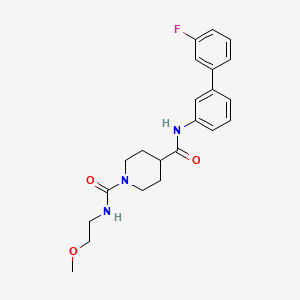 molecular formula C22H26FN3O3 B5635393 N~4~-(3'-fluorobiphenyl-3-yl)-N~1~-(2-methoxyethyl)piperidine-1,4-dicarboxamide 