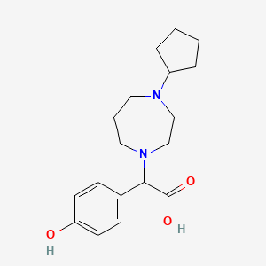 molecular formula C18H26N2O3 B5635400 (4-cyclopentyl-1,4-diazepan-1-yl)(4-hydroxyphenyl)acetic acid 