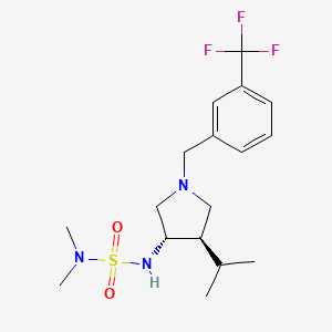 molecular formula C17H26F3N3O2S B5635412 N'-{(3S*,4R*)-4-isopropyl-1-[3-(trifluoromethyl)benzyl]-3-pyrrolidinyl}-N,N-dimethylsulfamide 