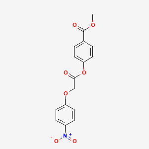 molecular formula C16H13NO7 B5635420 methyl 4-{[(4-nitrophenoxy)acetyl]oxy}benzoate 