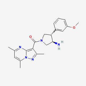 molecular formula C21H25N5O2 B5635427 (3R*,4S*)-4-(3-methoxyphenyl)-1-[(2,5,7-trimethylpyrazolo[1,5-a]pyrimidin-3-yl)carbonyl]pyrrolidin-3-amine 