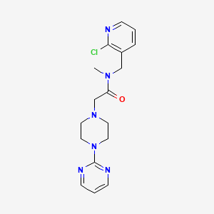 molecular formula C17H21ClN6O B5635441 N-[(2-chloro-3-pyridinyl)methyl]-N-methyl-2-[4-(2-pyrimidinyl)-1-piperazinyl]acetamide 