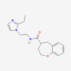 molecular formula C18H23N3O2 B5635449 N-[2-(2-ethyl-1H-imidazol-1-yl)ethyl]-2,3,4,5-tetrahydro-1-benzoxepine-4-carboxamide 