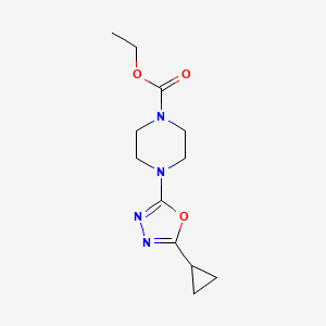 molecular formula C12H18N4O3 B5635462 ethyl 4-(5-cyclopropyl-1,3,4-oxadiazol-2-yl)piperazine-1-carboxylate 