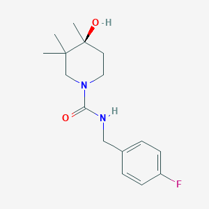 molecular formula C16H23FN2O2 B5635540 (4S*)-N-(4-fluorobenzyl)-4-hydroxy-3,3,4-trimethylpiperidine-1-carboxamide 
