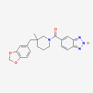 molecular formula C21H22N4O3 B5635609 5-{[3-(1,3-benzodioxol-5-ylmethyl)-3-methylpiperidin-1-yl]carbonyl}-1H-1,2,3-benzotriazole 