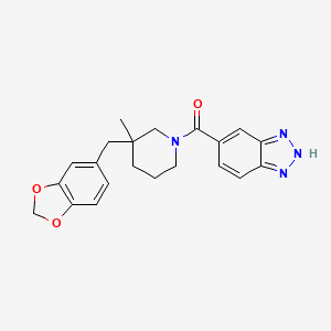 5-{[3-(1,3-benzodioxol-5-ylmethyl)-3-methylpiperidin-1-yl]carbonyl}-1H-1,2,3-benzotriazole